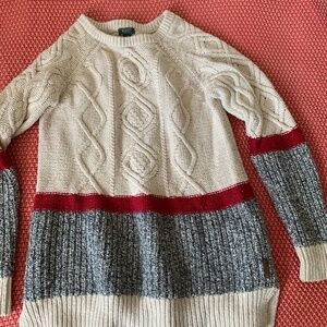 Roots | Women's medium/large | Cotton/wool blend cable knit cabin sweater